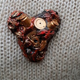 Брошь сердце стимпанк / готика 5