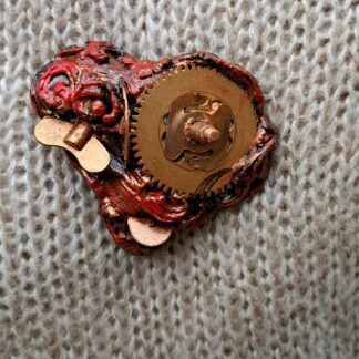 Брошь сердце стимпанк / готика 6