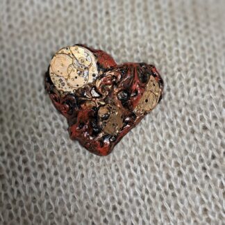 Брошь сердце стимпанк / готика 10