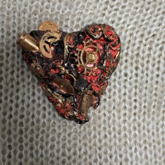 Брошь сердце стимпанк / готика 9
