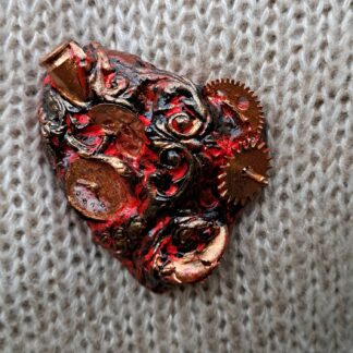 Брошь сердце стимпанк / готика 7