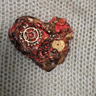 Брошь сердце стимпанк/готика 1