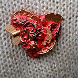 Брошь сердце стимпанк / готика 3