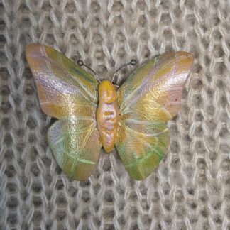 Брошь бабочка маленькая лимонная