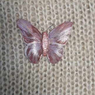 Брошь бабочка маленькая розовая