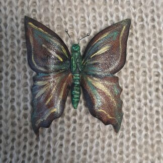 Брошь Бабочка коричнево-зеленая 2