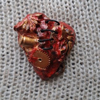 Брошь сердце стимпанк / готика 11