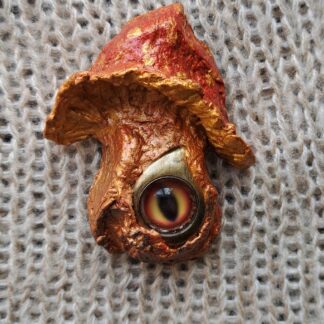 Брошь гриб  золотистый 3