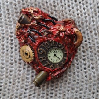 Брошь сердце стимпанк / готика 12